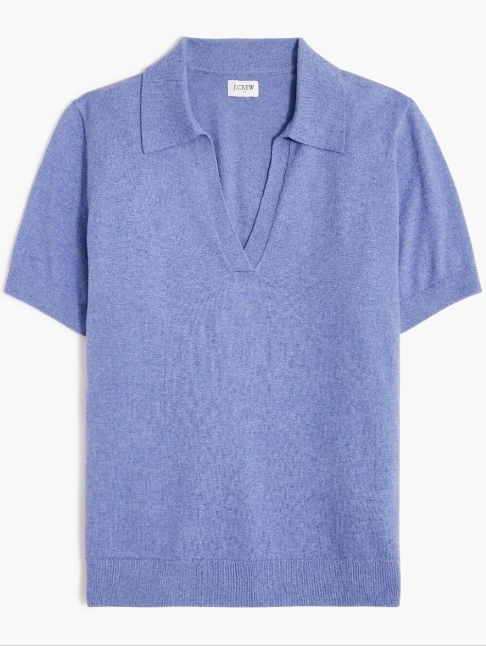 J. Crew Short-Sleeve Cotton Cashmere Blend Polo Sweater V-Neck MEDIUM